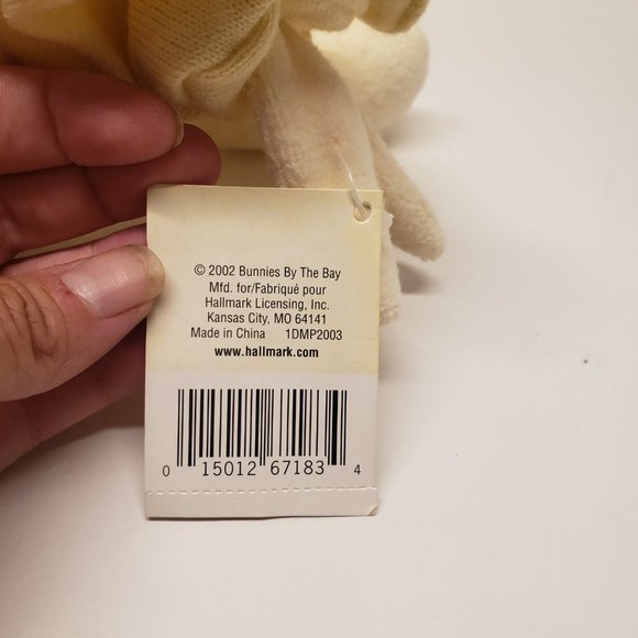 Bunnies By The Bay Hallmark Plush 2002 Baylee Bunny Rabbit Embroidery Flower Tag - Picture 12 of 12